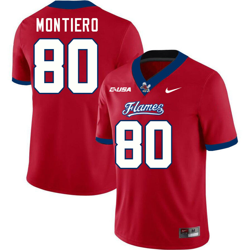 Liberty Flames #80 Jon Montiero College Football Jerseys Stitched-Red